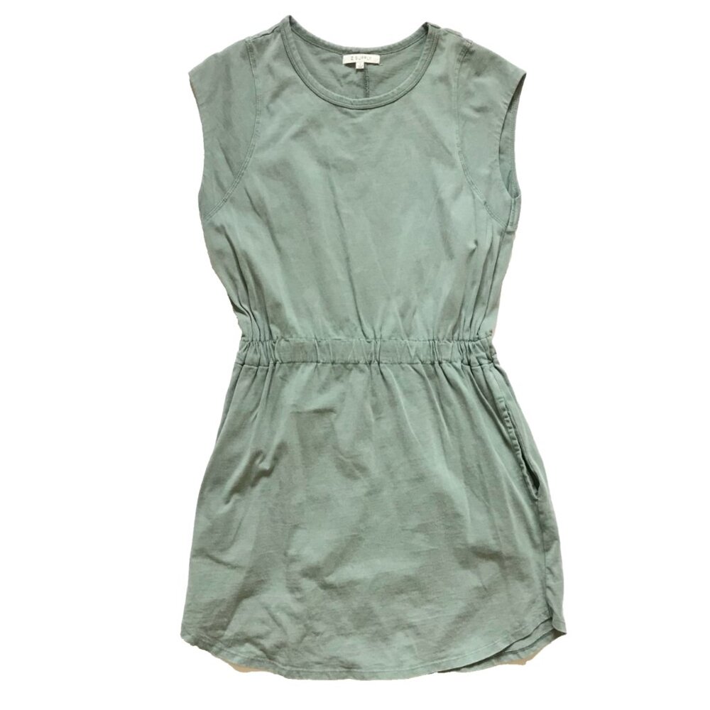 Z Supply Paxton Jersey Mini Dress Womens Small Green Crew Neck Cap Sleeve Cotton - Picture 4 of 14